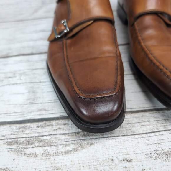 Magnanni Brown Leather Double Monk Strap Dress Shoes Men Size 11 display picture 1